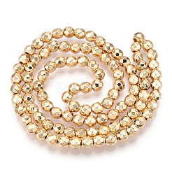 Гальванизировать немагнитных синтетический гематит нитей бисера&nbsp;G-Q465-16KC