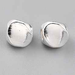 真鍮製スペーサービーズ  カドミウムフリー＆鉛フリー  長持ちメッキ  三角形  925銀メッキ  4.5x4.5mm  穴：1.8mm&nbsp;LS-KK-O133-008P