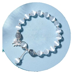 Браслеты с круглыми бусинами-подвесками из сплава бабочек&nbsp;WG9D4EC-01