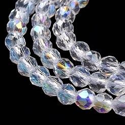 Стеклянные бусины с гальваническим покрытием &nbsp;GLAA-H021-01A-AB01