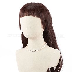 Collana di perle naturali con perline acriliche dorate per le donne&nbsp;NJEW-JN03850