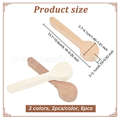 6 Stück 3 Farben Holzlöffel-Schnitzform&nbsp;WOOD-OC0003-48