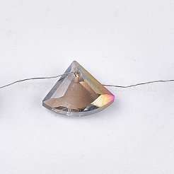 電気メッキガラスビーズセット  多面カット  ファン  カラフル  10x12.5x4mm  穴：1mm  約90個/連  19.2インチ&nbsp;EGLA-S176-05B-B03
