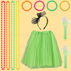 80s карнавальный костюм неоновые аксессуары пачка праздничный костюм комплекты DIY-WH20062-11C