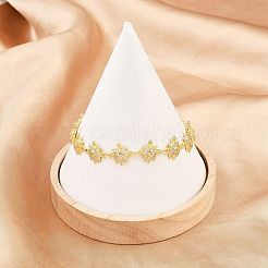 Латунные браслеты-цепочки с микропаве из прозрачных кубических цирконий для женщин&nbsp;BJEW-A090-11B-G