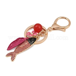Брелки с подвеской в виде рыбы из сплава эмали KEYC-Z007-01G