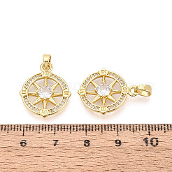 Латунные микропаве прозрачные подвески с фианитом&nbsp;KK-N259-06G