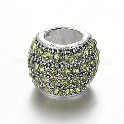 Старинное серебро покрытием сплава горный хрусталь европейских бусы CPDL-E036-E