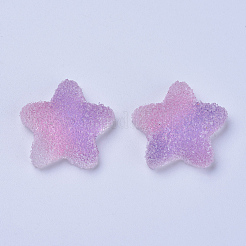 半透明の樹脂カボション  模造ゼリー  ツートン  スター  ライラック  17~17.5x17.5~18x6~6.5mm&nbsp;RESI-TAC0002-01B