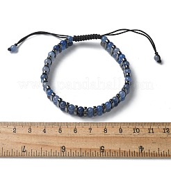 Bracciali regolabili con perline intrecciate in pietre preziose naturali e sintetiche ed ematite sintetica&nbsp;BJEW-H626-01