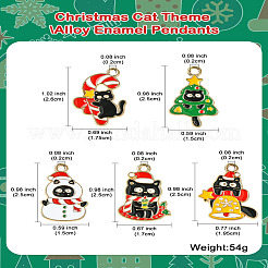 30 pendentif en alliage émaillé sur le thème du chat de Noël&nbsp;ENAM-CJ0006-53