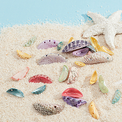 Окрашенные натуральные шарики полумесяц BSHE-SC0001-08