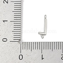 304ステンレススチールレターコネクタチャーム  ステンレス鋼色  文字l  12x4x2mm  穴：1.2mm&nbsp;STAS-M108-01P-12