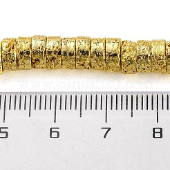 Brins de perles de pierre de lave naturelle galvanisées&nbsp;G-I360-A01-01