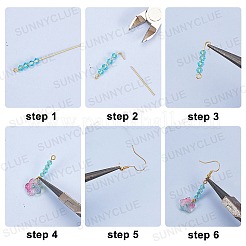 Наборы для самостоятельного изготовления сережек-подвесок в виде цветка DIY-SC0001-37