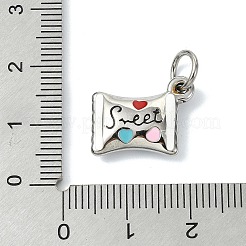 304ステンレススチールエナメルペンダント  ステンレス鋼色  カラフル  キャンディーチャーム  13.5x16.5x4.5mm  穴：5mm&nbsp;STAS-A145-01J-P