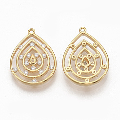 Латунные микропаве прозрачные подвески с фианитом&nbsp;ZIRC-Q021-010G-NF