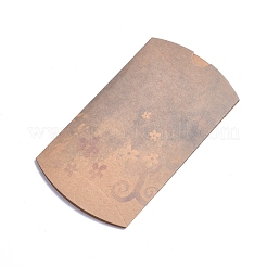 紙枕ボックス  ギフトキャンディー梱包箱  クリアウィンドウ付き  花柄  バリーウッド  12.5x8x2.2cm&nbsp;CON-G007-03B-03