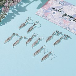 5 paio di set di orecchini di piume in lega di stile tibetano 5 stili&nbsp;EJEW-JE04454
