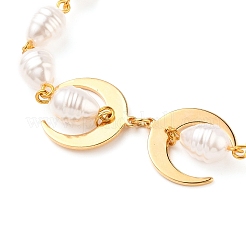 Браслеты из латуни в виде полумесяца BJEW-JB05557