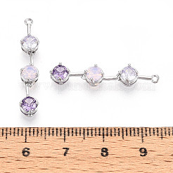 Латунные микропаве прозрачные подвески с фианитом&nbsp;KK-N267-01A-P