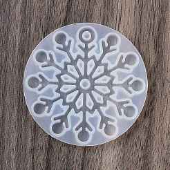 Moules à pendentif en silicone pour flocon de neige de Noël&nbsp;DIY-A054-01E