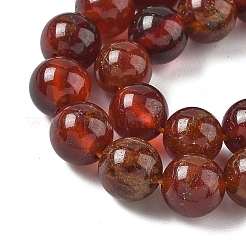 Натуральный оранжевый гранатовый бисер пряди G-G271-B01-8mm