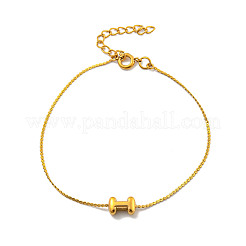 304ステンレススチールサーペンタインチェーンブレスレット  女性用チャンクレターリンクブレスレット  18KGP本金メッキ  文字I  6.50インチ（16.5cm）  文字：1mm&nbsp;BJEW-H608-01G-I