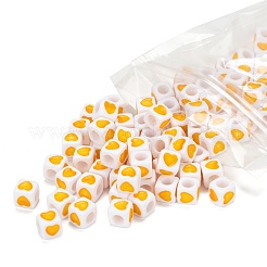 Белые непрозрачные европейские бусины из акрила OPDL-FS0001-01