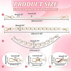 3 шт. 3 стильных ручки для сумки из АБС-пластика с имитацией жемчуга DIY-PH0013-29