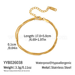 Armbänder aus einsträngiger Schlangenkette aus Edelstahl 304 für Damen&nbsp;UU3711