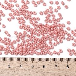 MIYUKIラウンドロカイユビーズ  日本製シードビーズ  8/0  （rr4463)デュラコート染め不透明ライチ  3mm  穴：1mm  約422~455個/10g&nbsp;X-SEED-G008-RR4463