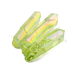 電気メッキされた天然の水晶が目盛り付きビーズ連売り  ナゲット  トップ掘削  21~43x5~13mm  穴：1mm  3個/セット&nbsp;G-P315-A18