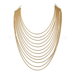 Многослойные цепочки из нержавеющей стали 304 для женщин.&nbsp;NJEW-G194-02G