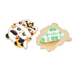 Chinesische Löwentanz-Panda-Legierungs-Emaille-Cabochons&nbsp;AL-CBA1A6F-03KCG-B
