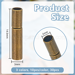 30 шт. 3-х цветные латунные штыковые застежки&nbsp;KK-OC0001-68
