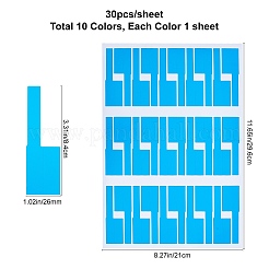 10 лист 10 цветных ножевых самоклеящихся этикеток сетевого кабеля типа P цветная водонепроницаемая бумага DIY-GF00044-56