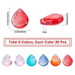 120 pz 6 colori perline di vetro trasparente&nbsp;GLAA-SC0001-56