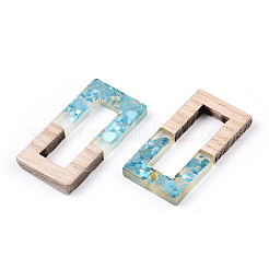 Pendentifs en résine transparente et bois blanc&nbsp;RESI-N039-48