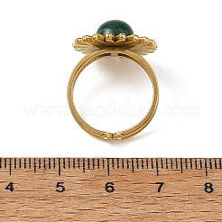 Bracciale aperto in malachite naturale e acciaio inossidabile&nbsp;RJEW-JR01091-01