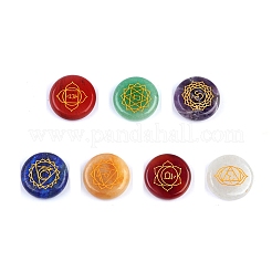 Chakra pierres précieuses naturelles pierres rondes et plates&nbsp;PW-WG64968-01