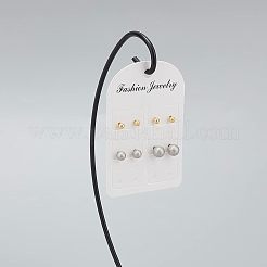 ディスプレイアクセサリー台紙  ピアスに使用  長方形  ホワイト  9x5.75x0.03cm  穴：6mm&nbsp;CDIS-FG0001-46