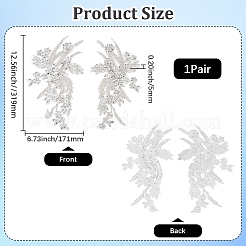 1 пара цветочных стеклянных стразов и полиэстера со стеклянными бусинами&nbsp;DIY-CY0001-92