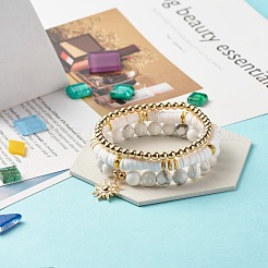 Набор эластичных браслетов из синтетического гематита и полимерной глины бусины хейши BJEW-JB07383-01