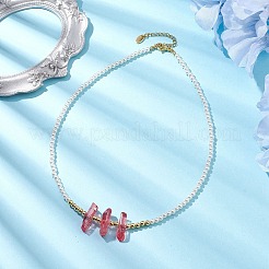 Collane di perline di perle imitazione plastica abs&nbsp;NJEW-JN04859-04
