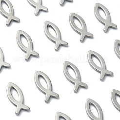 304ステンレススチールチャーム  ステンレス鋼色  魚模様  11x4.5x1mm  穴：5x1.5mm&nbsp;STAS-CJC0008-10P-02