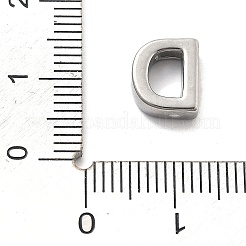304ステンレススチールチャーム  レターチャーム  文字d  9.5x8x3mm  穴：1.6mm&nbsp;STAS-R138-07P-D