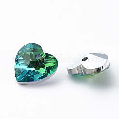 Стеклянные подвески с гальваническим покрытием сердца EGLA-N006-012A
