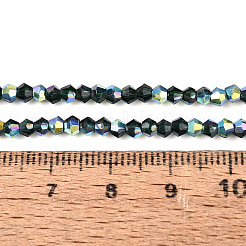 Ab color plateado cuentas de perlas de vidrio transparente&nbsp;GLAA-G127-01-01N