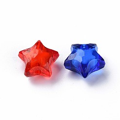 透明なアクリルビーズ  二層ビーズ  多面カット  スター  ミックスカラー  14x15x8.5mm  穴：2mm&nbsp;X-TACR-S152-02A-A